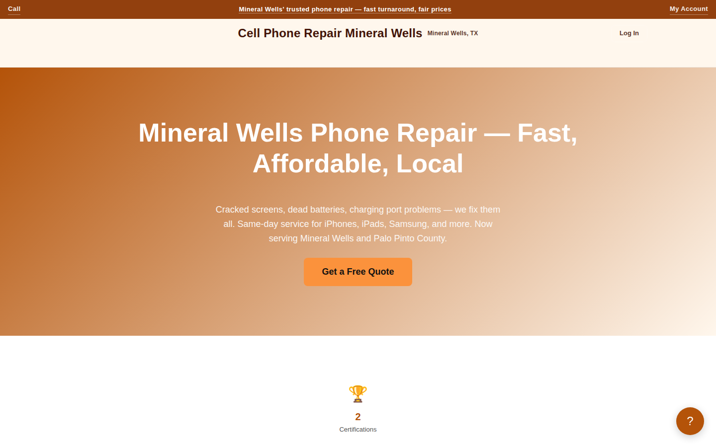 Mineral Wells Repair Demo desktop home